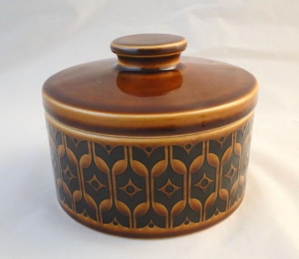 Hornsea Pottery Heirloom Autumn Brown Circular Lidded Butter Dishes