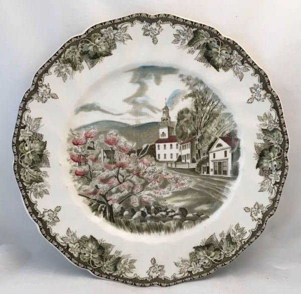 Johnson Bros Friendly Village Large Dinner Plate, The Village Green