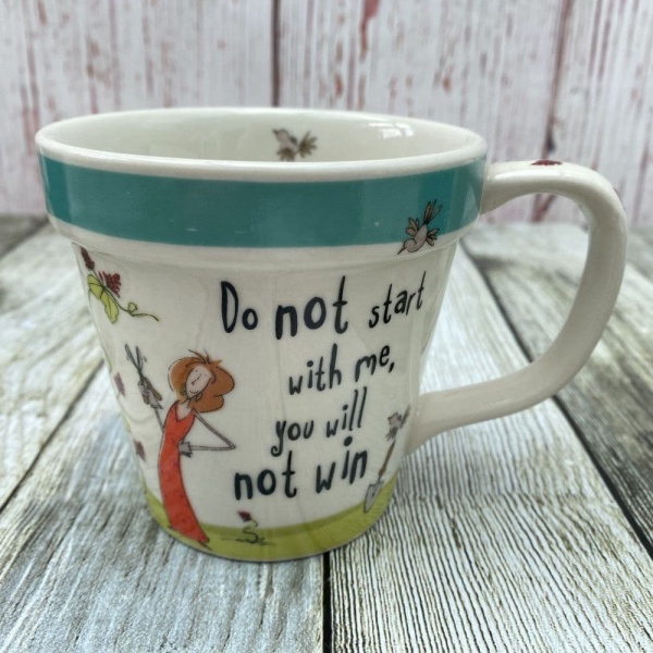 Johnson Brothers Born to Shop Flower Pot Mug, ''Do not start with me ...''