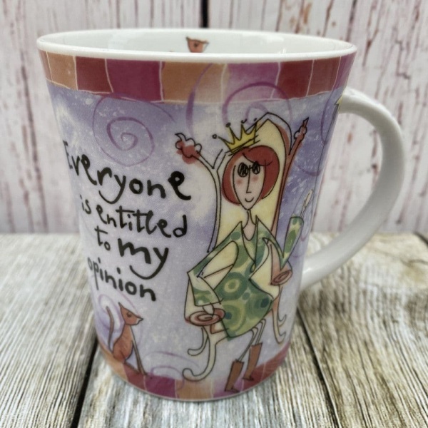 Johnson Brothers Born to Shop Mug, ''Everyone is entitled to my opinion''