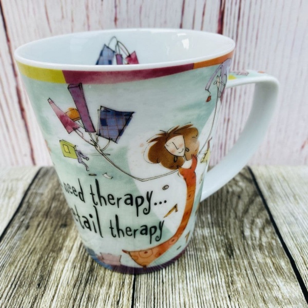 Johnson Brothers Born to Shop Mug, ''I need therapy... retail therapy''