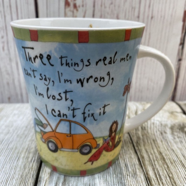 Johnson Brothers Born to Shop Mug ''Three things real men can't say''