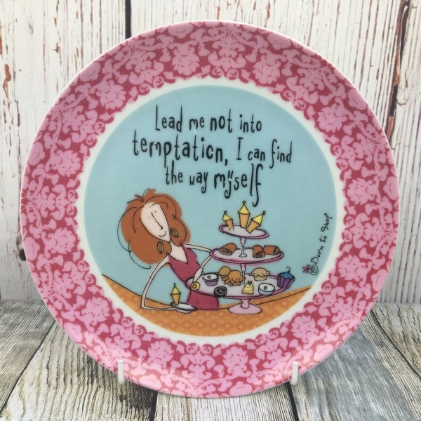 Johnson Brothers. Born to Shop 8'' Plate, ''Lead me not into temptation''