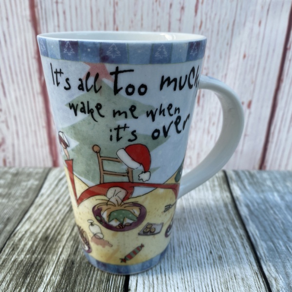 Johnson Brothers Born to Shop Tall Xmas Mug ''It's all too much...''