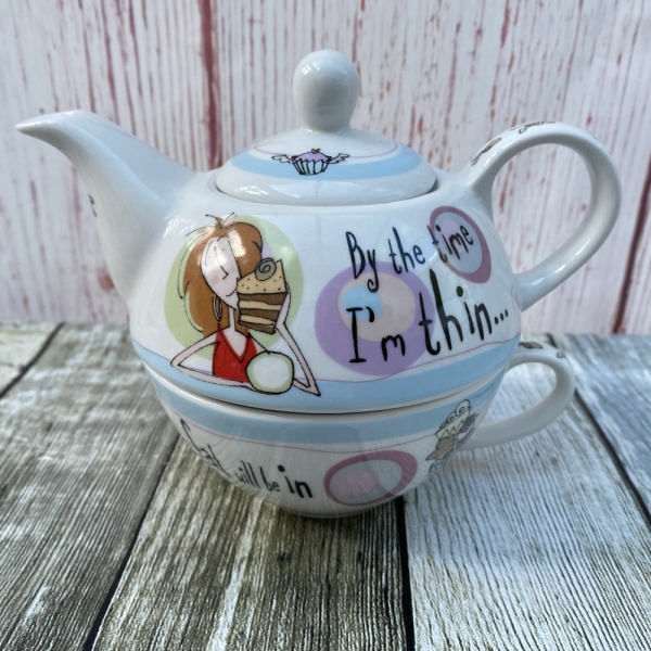 Johnson Brothers Born to Shop Teapot/Tea Cup Combo (By the time I'm thin...)