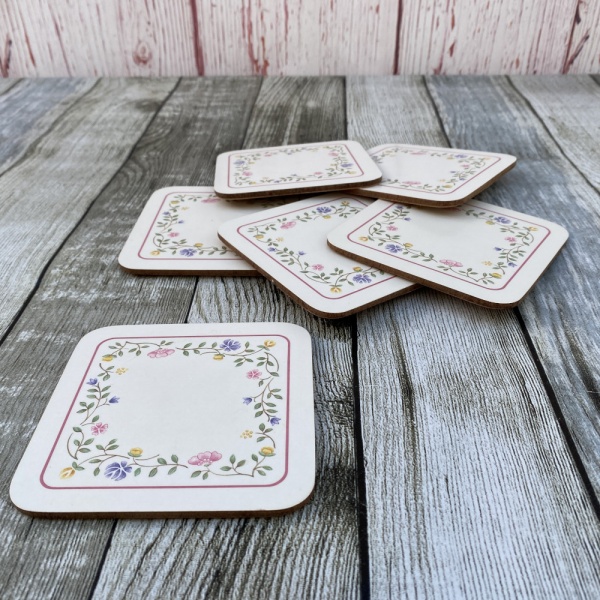 Johnson Brothers (Bros) Summer Chintz Boxed Set of 6 Square Cork Coasters