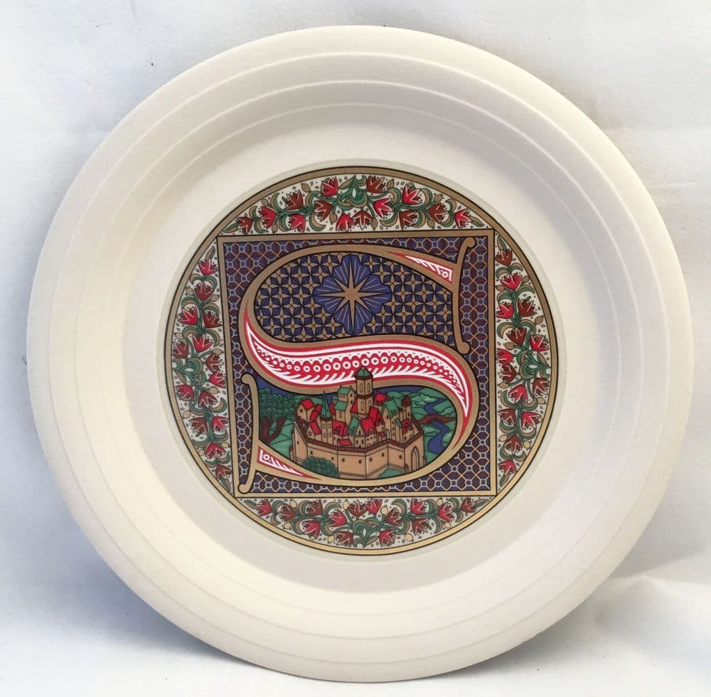 1987 Hornsea Pottery Christmas Plate. Letter ''S