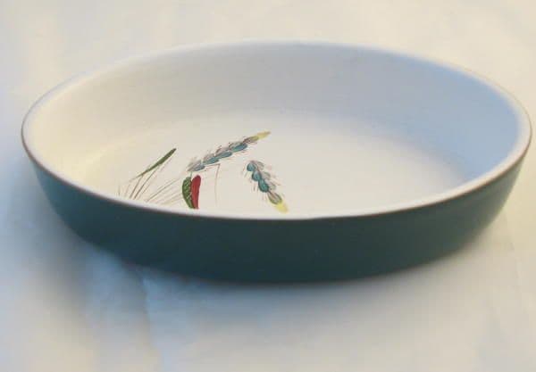 Dby Pottery Greenwheat Open Oval Serving Dish (Small)