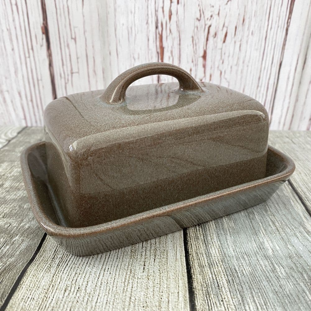 Denby Greystone Butter Dish (Flat Top With Handle)