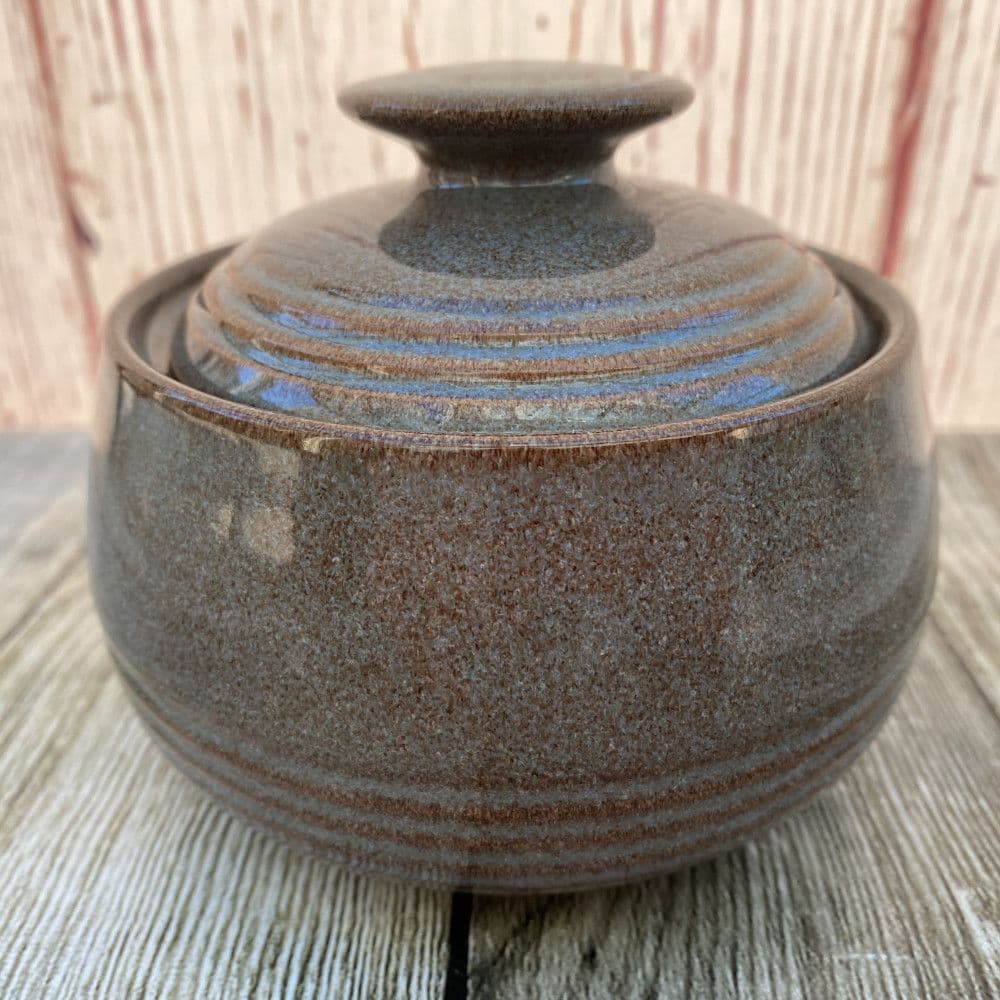 Denby Greystone Lidded Sugar Bowl (With Rings)