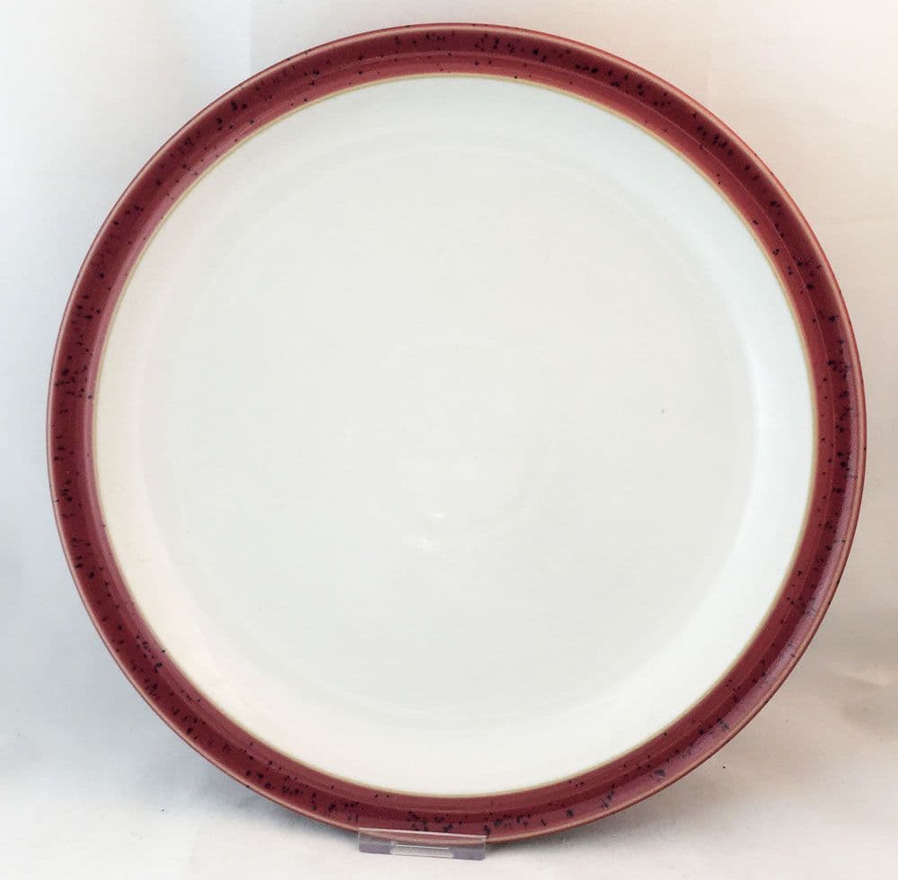 Denby Pottery Harlequin Light Dinner Plates, Red