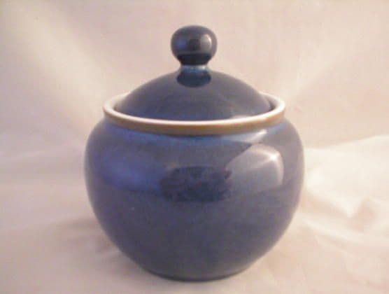 Denby Pottery Imperial Blue Covered Sugar Bowls