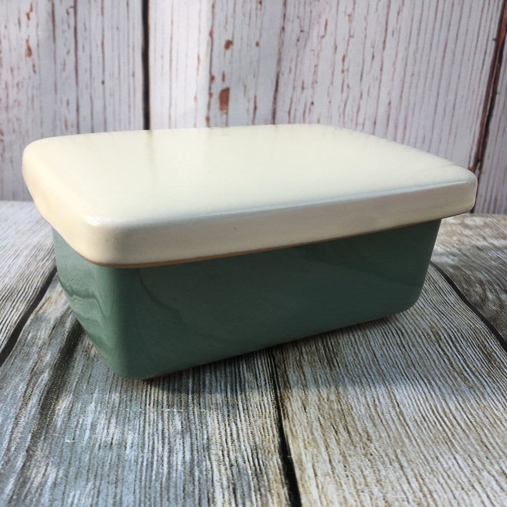 Denby Pottery Manor Green Lidded Butter Dish (Box Shape)