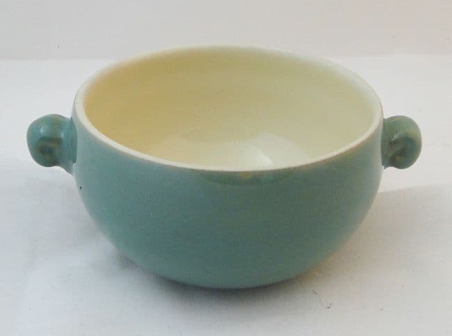 Denby Pottery Manor Green Lidless Lug Handled Soup Bowls