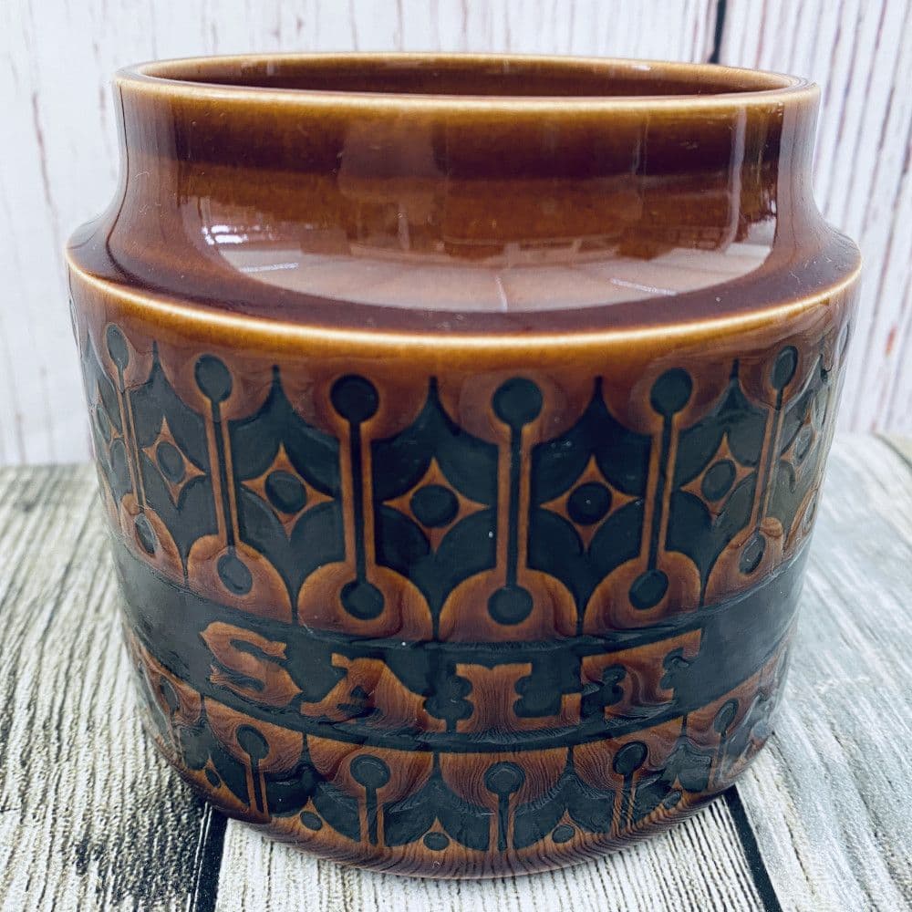 Hornsea Pottery Heirloom Autumn Brown Salt Storage Jar, Small (No Lid)