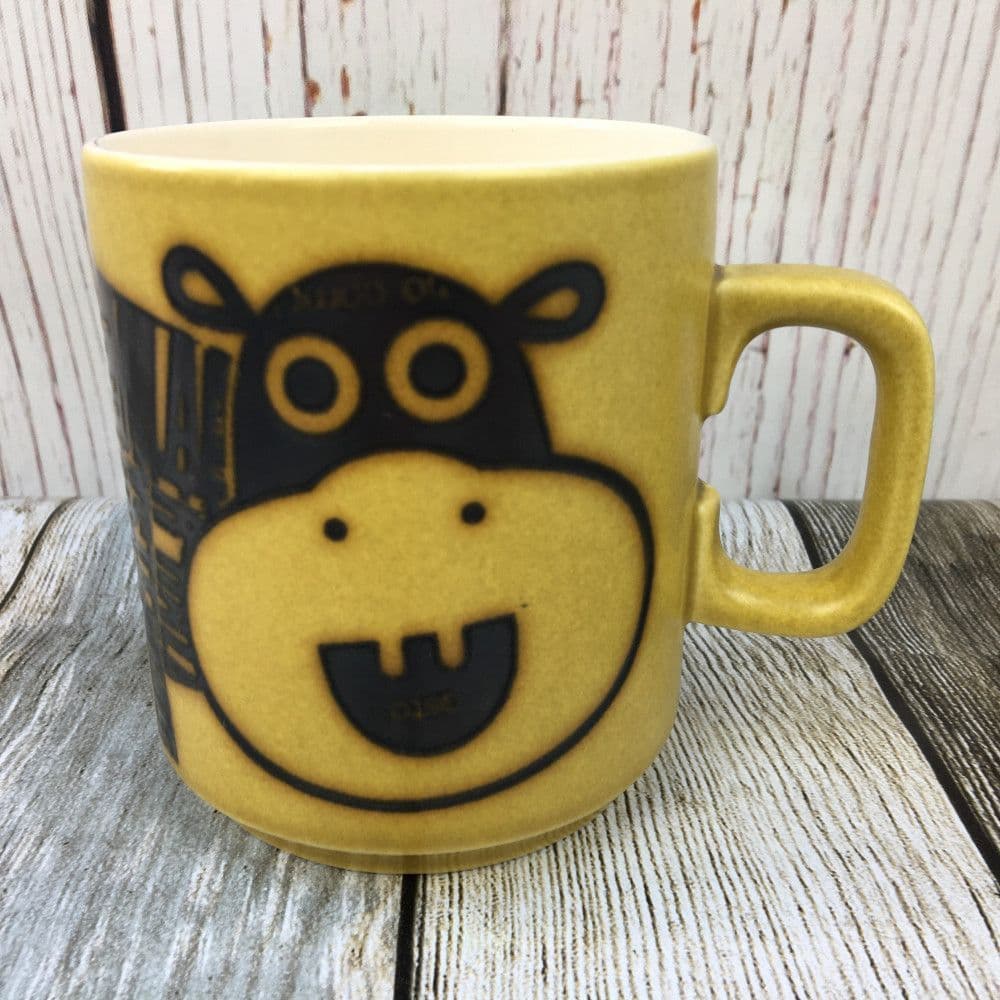 Hornsea Pottery Yellow Hippo Newsprint Jungle Mug