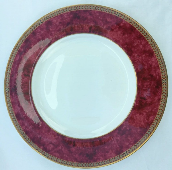 Marks and Spencer Connaught Eight Inch Plates, Wide Red Band on Rim