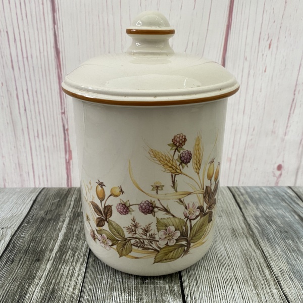 Marks and Spencer Harvest Storage Jar (Glossy/Round/Brown Trim)