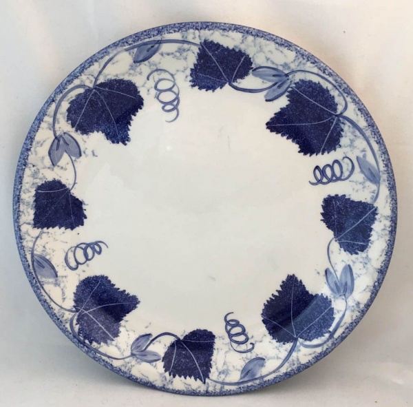 Poole Pottery Blue Leaf  Dinner Plates, Version 2
