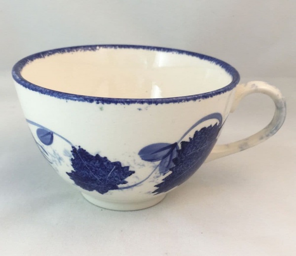 Poole Pottery Blue Leaf  Large Cups