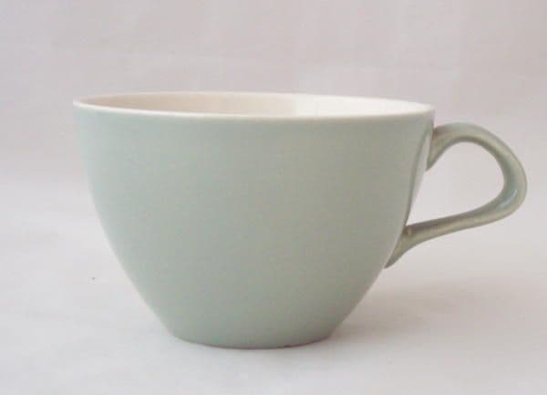 Poole Pottery Celadon Standard Shallow Style Cups (Contour Shape)