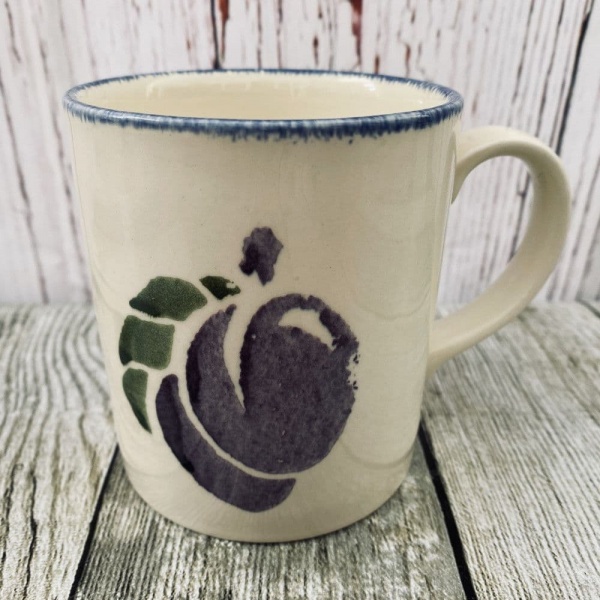 Poole Pottery Dorset Fruit Straight Sided Mug (Plum) - 'Swan Neck' Handle