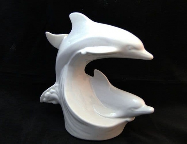 Poole Pottery Double Dolphin (White)