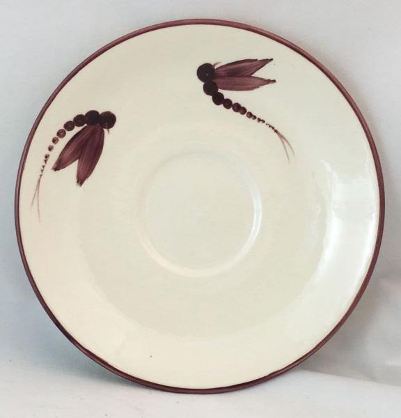 Poole Pottery Dragonfly Red Tea Saucers