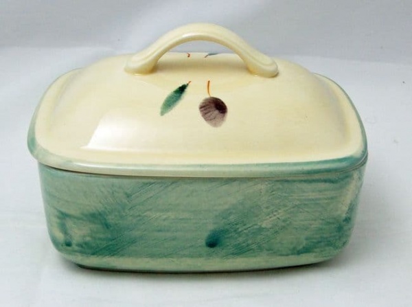 Poole Pottery Fresco (Green) Lidded Butter Boxes