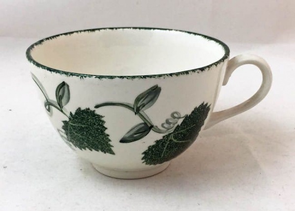 Poole Pottery Green Leaf Cups