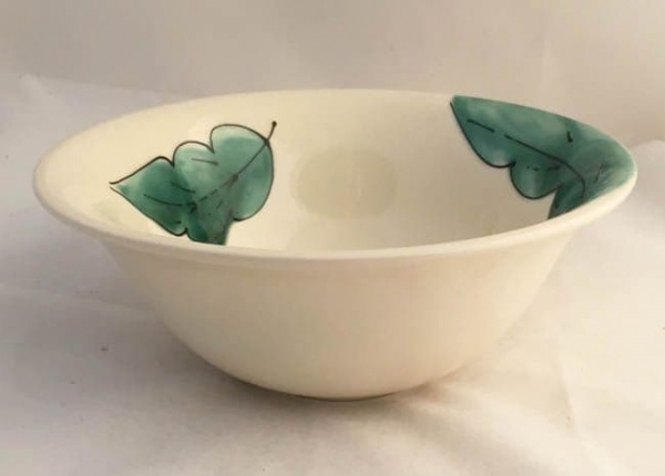 Poole Pottery Green Leaves Dessert or Soup Bowls