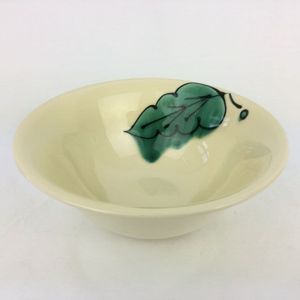 Poole Pottery Green Leaves Dessert or Soup Bowls , One Leaf