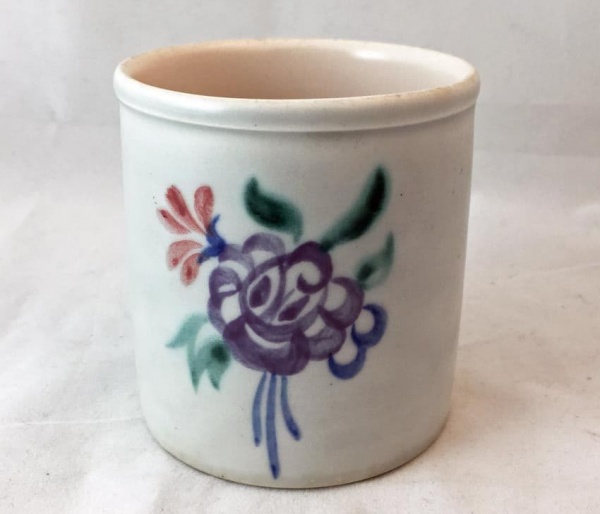Poole Pottery Hand Painted Jam Pot (No Lid) in the KP Sprig Pattern