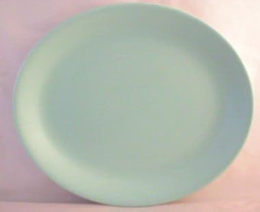 Poole Pottery Ice Green 11'' Oval Steak Plates