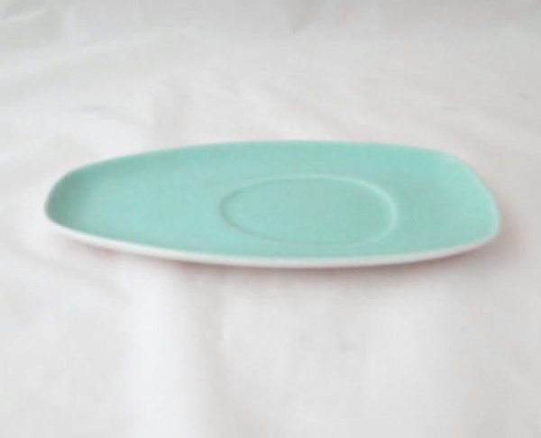 Poole Pottery Ice Green and Seagull Gravy Boat Stands/Saucers(Contour Shape)