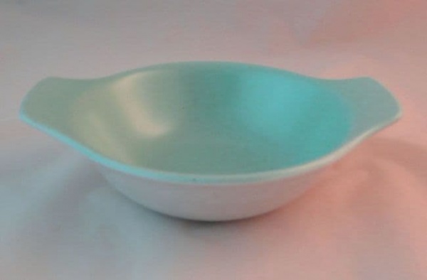 Poole Pottery Ice Green and Seagull Lug Handled Bowls
