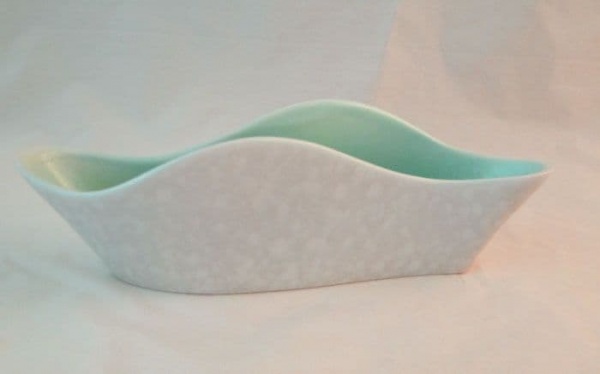 Poole Pottery Ice Green and Seagull Wavy Flower/Posy Trough