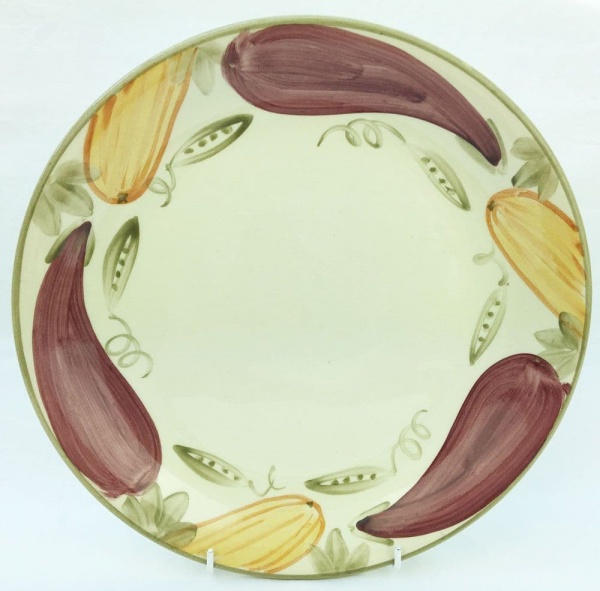 Poole Pottery Legumes Dinner Plates, Green Rim