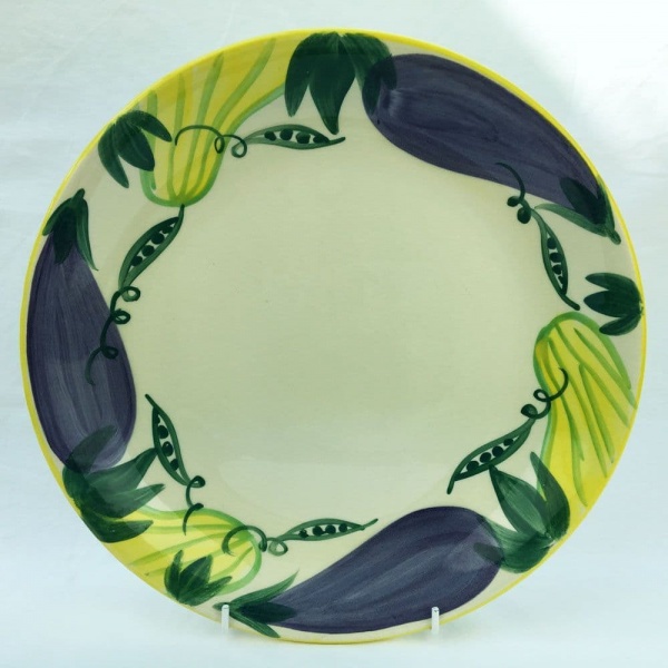 Poole Pottery Legumes Dinner Plates, Yellow Rim