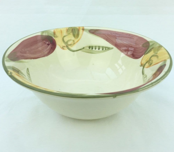 Poole Pottery Legumes Soup or Cereal Bowls, Green Rim