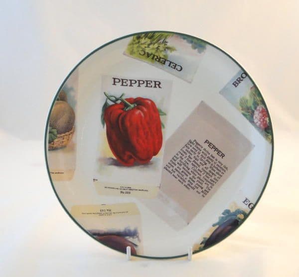 Poole Pottery Seed Packets (Red Pepper) Salad/Breakfast Plates