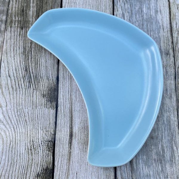 Poole Pottery Sky Blue & Dove Grey Crescent Tea Plate