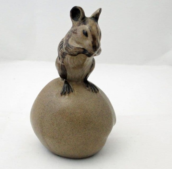 Poole Pottery Stoneware, Mouse on an Apple