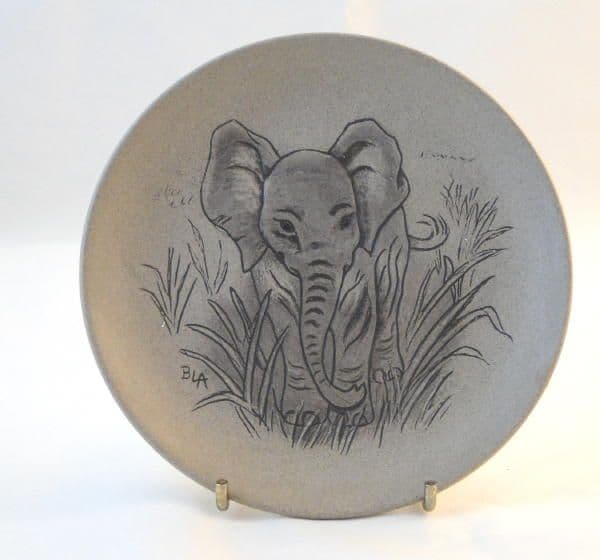 Poole Pottery Stoneware Plate, Baby Elephant