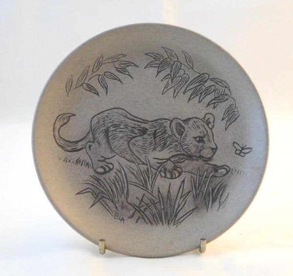 Poole Pottery Stoneware Plate, Lion Cub