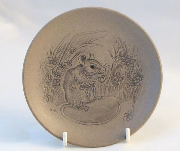 Poole Pottery Stoneware Plate, Mouse Eating a Nut