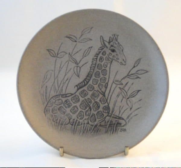 Poole Pottery Stoneware Plate, Young Giraffe