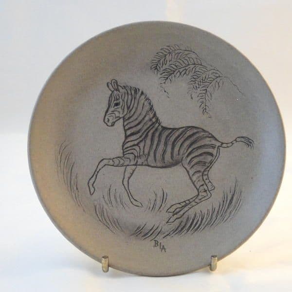 Poole Pottery Stoneware Plate, Young Zebra