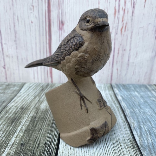 Poole Pottery Stoneware Robin on a Flower Pot