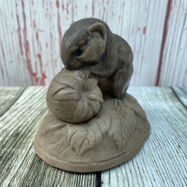 Poole Pottery Stoneware Wildlife Sculptures Vole with Strawberry